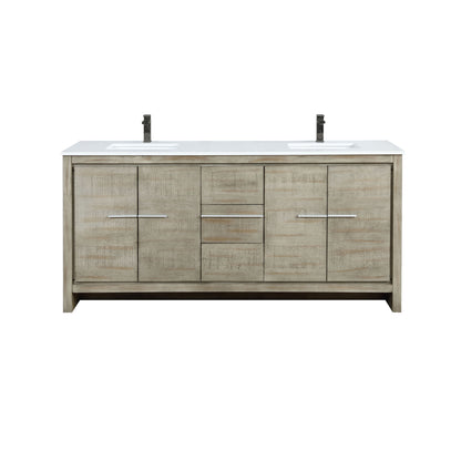 Lexora Lafarre 72 in. Rustic Acacia Double Sink Bath Vanity