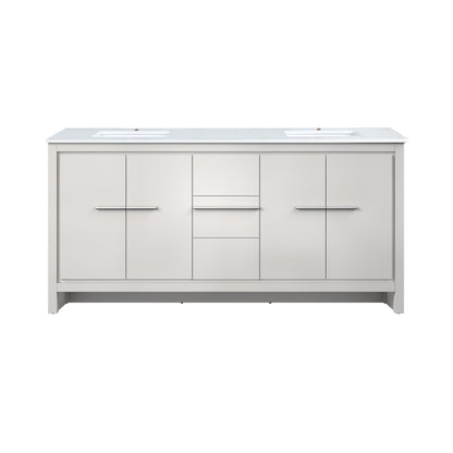 Lexora Lafarre 72 in. White Double Sink Bath Vanity