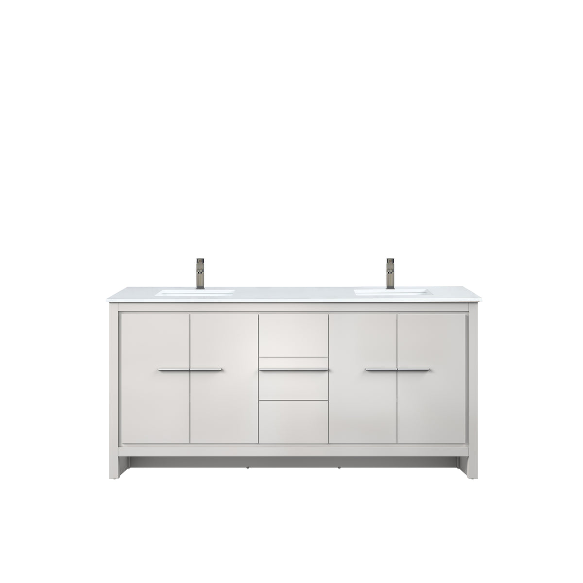 Lexora Lafarre 72 in. White Double Sink Bath Vanity