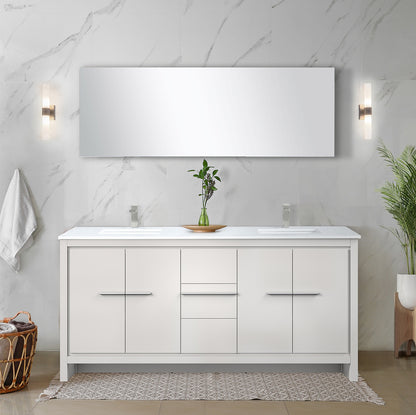 Lexora Lafarre 72 in. White Double Sink Bath Vanity