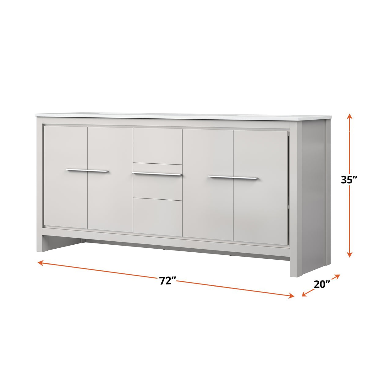 Lexora Lafarre 72 in. White Double Sink Bath Vanity