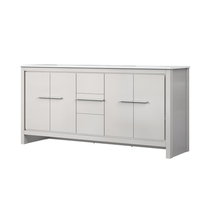 Lexora Lafarre 72 in. White Double Sink Bath Vanity