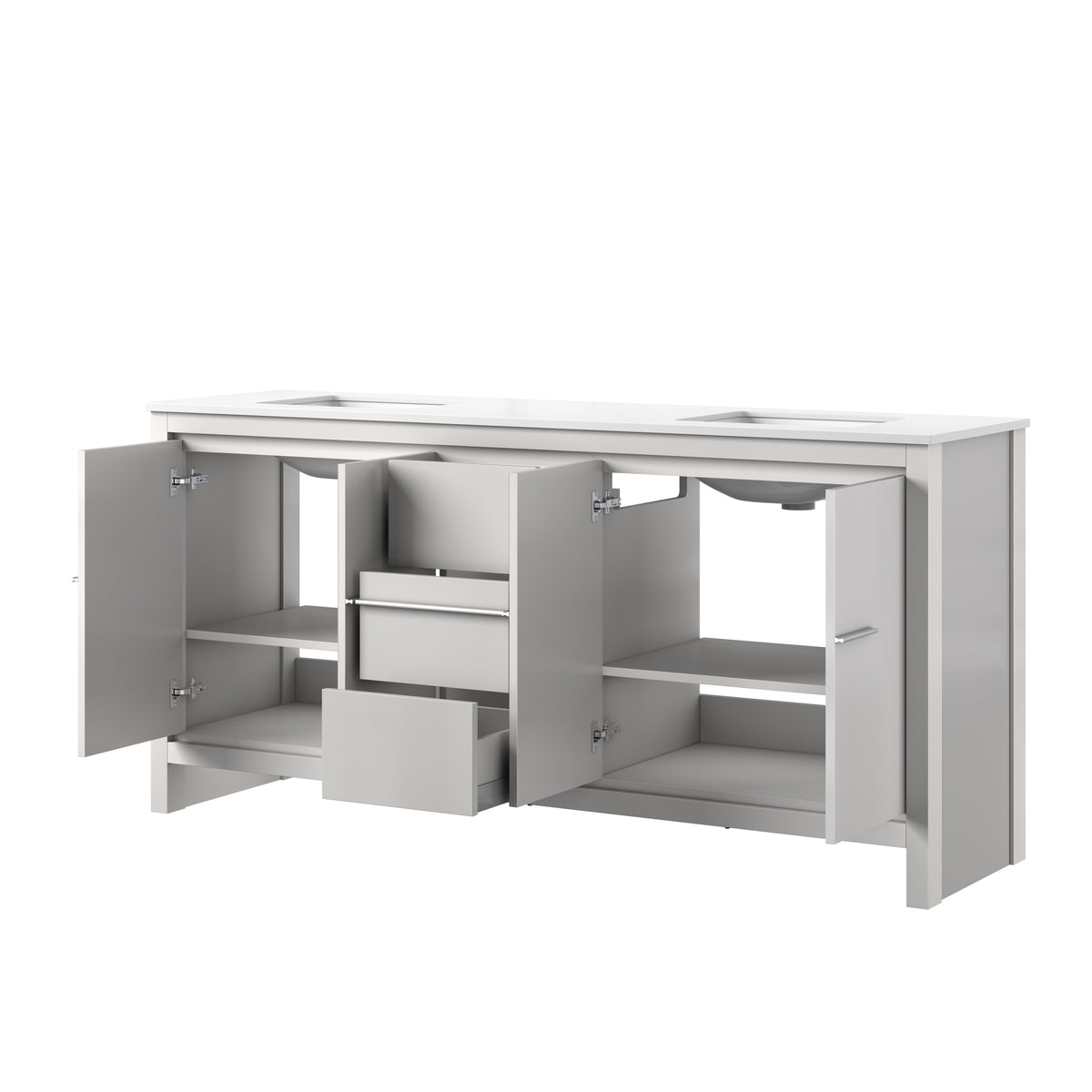 Lexora Lafarre 72 in. White Double Sink Bath Vanity