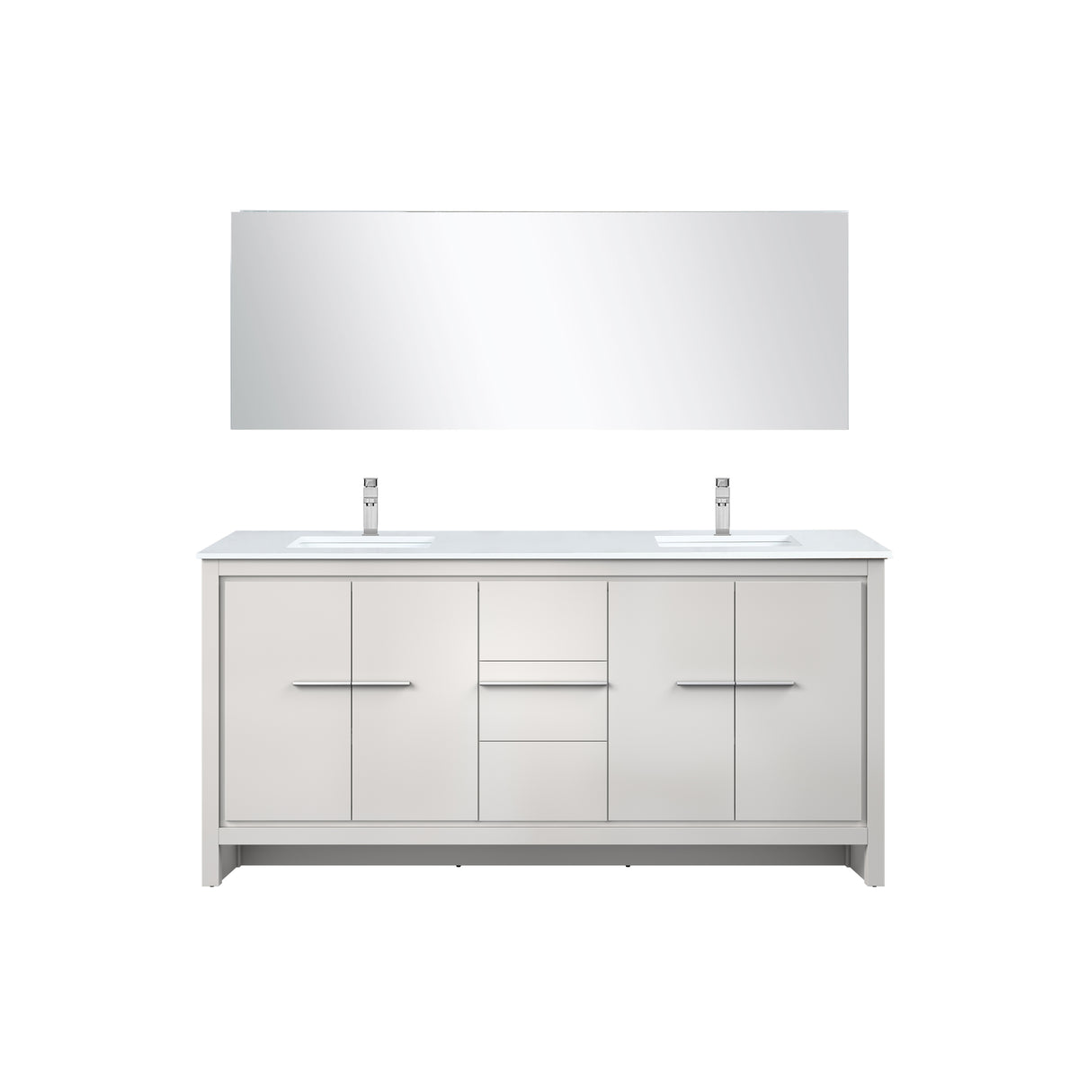 Lexora Lafarre 72 in. White Double Sink Bath Vanity
