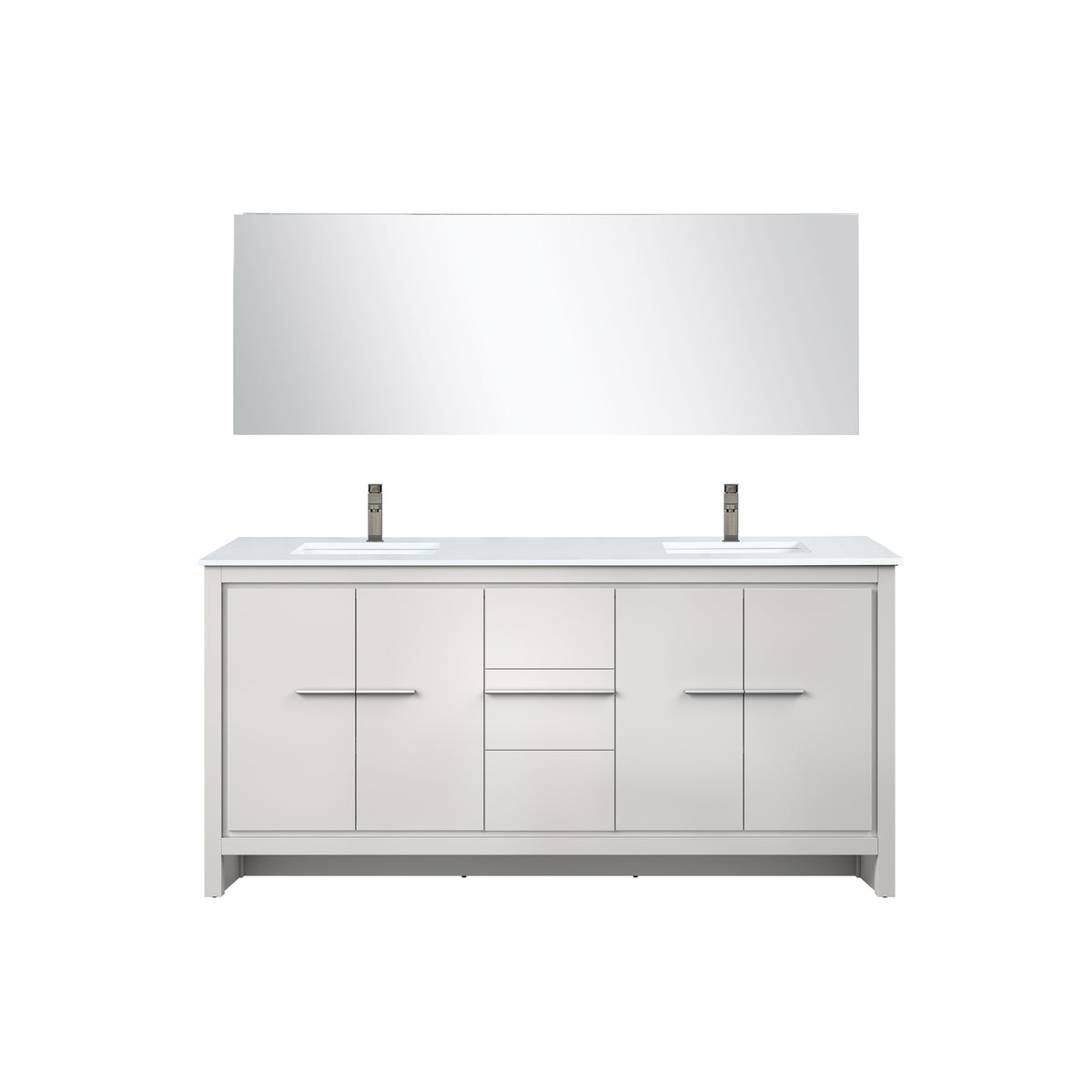 Lexora Lafarre 72 in. White Double Sink Bath Vanity