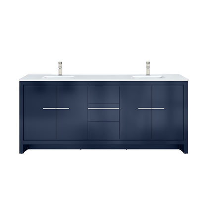 Lexora Lafarre 80 in. Navy Blue Double Sink Bath Vanity