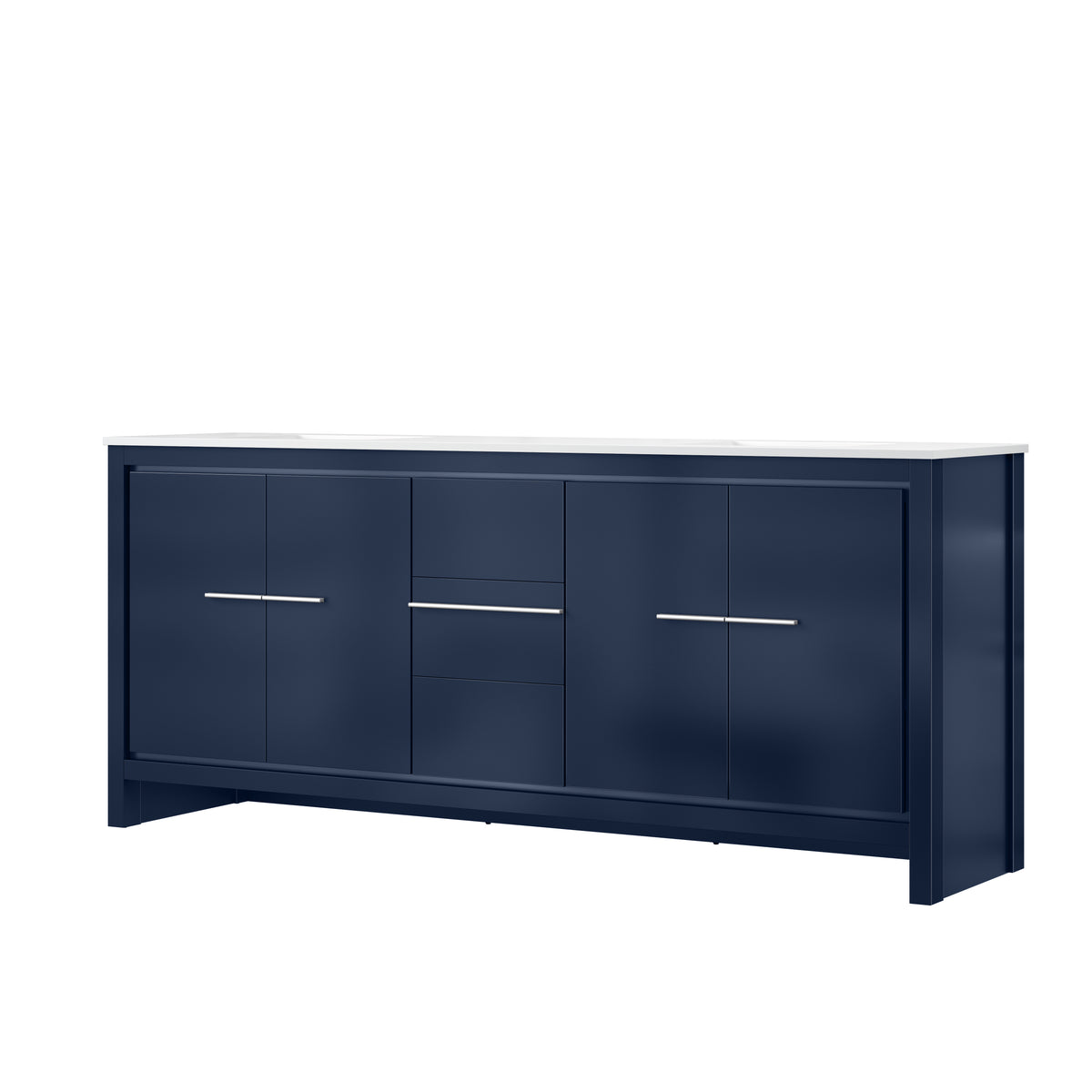 Lexora Lafarre 80 in. Navy Blue Double Sink Bath Vanity
