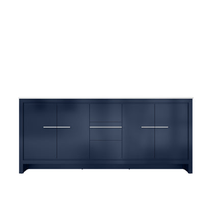 Lexora Lafarre 80 in. Navy Blue Double Sink Bath Vanity