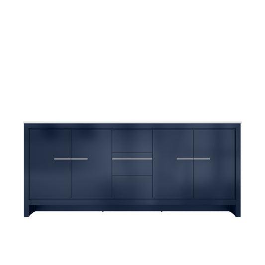 Lexora Lafarre 80 in. Navy Blue Double Sink Bath Vanity