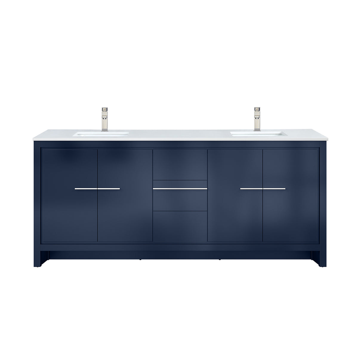 Lexora Lafarre 80 in. Navy Blue Double Sink Bath Vanity