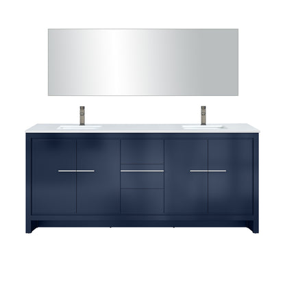 Lexora Lafarre 80 in. Navy Blue Double Sink Bath Vanity
