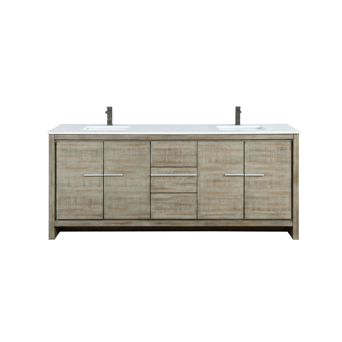 Lexora Lafarre 80 in. Rustic Acacia Double Sink Bath Vanity