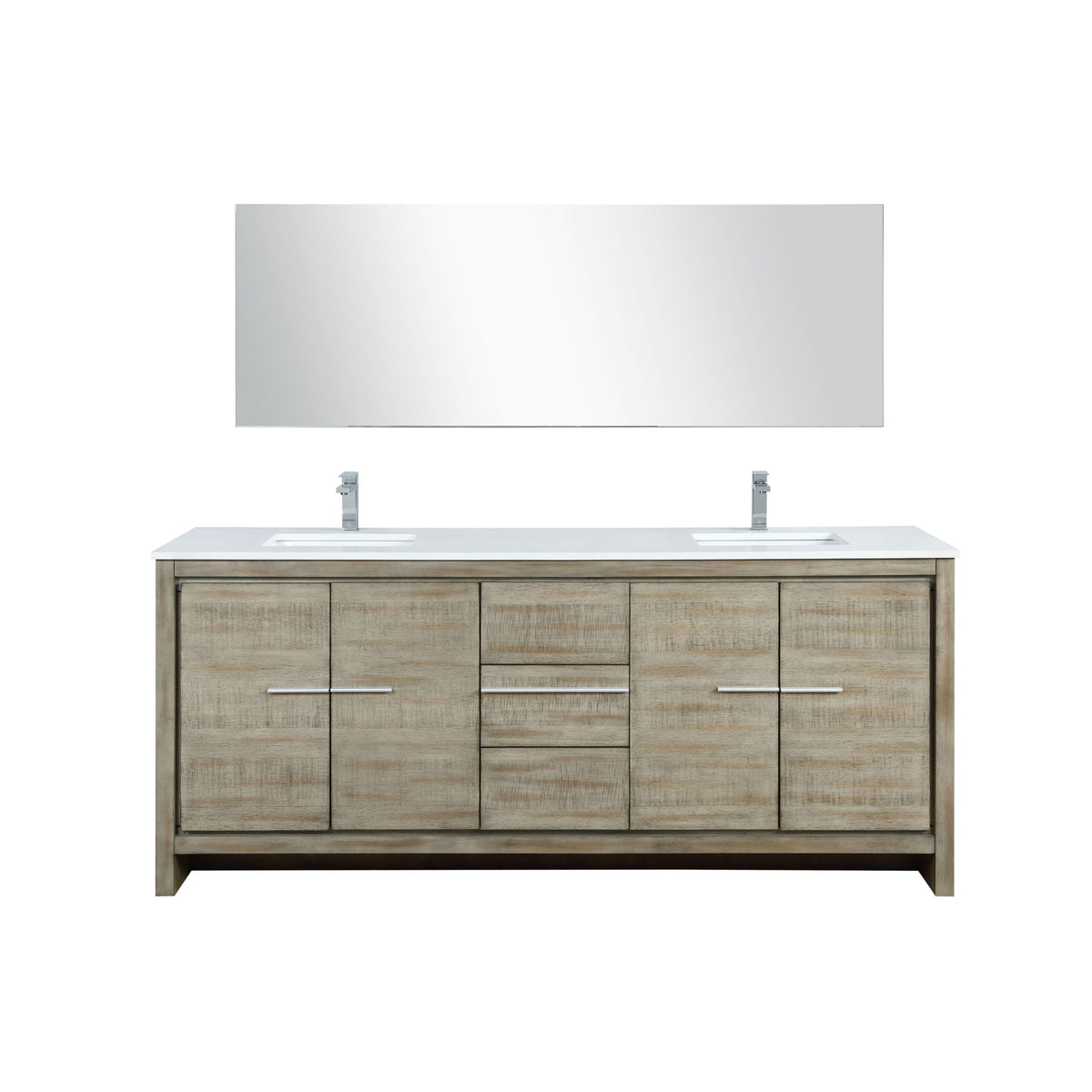 Lexora Lafarre 80 in. Rustic Acacia Double Sink Bath Vanity
