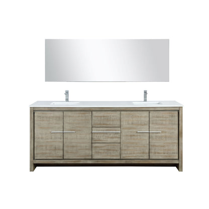 Lexora Lafarre 80 in. Rustic Acacia Double Sink Bath Vanity