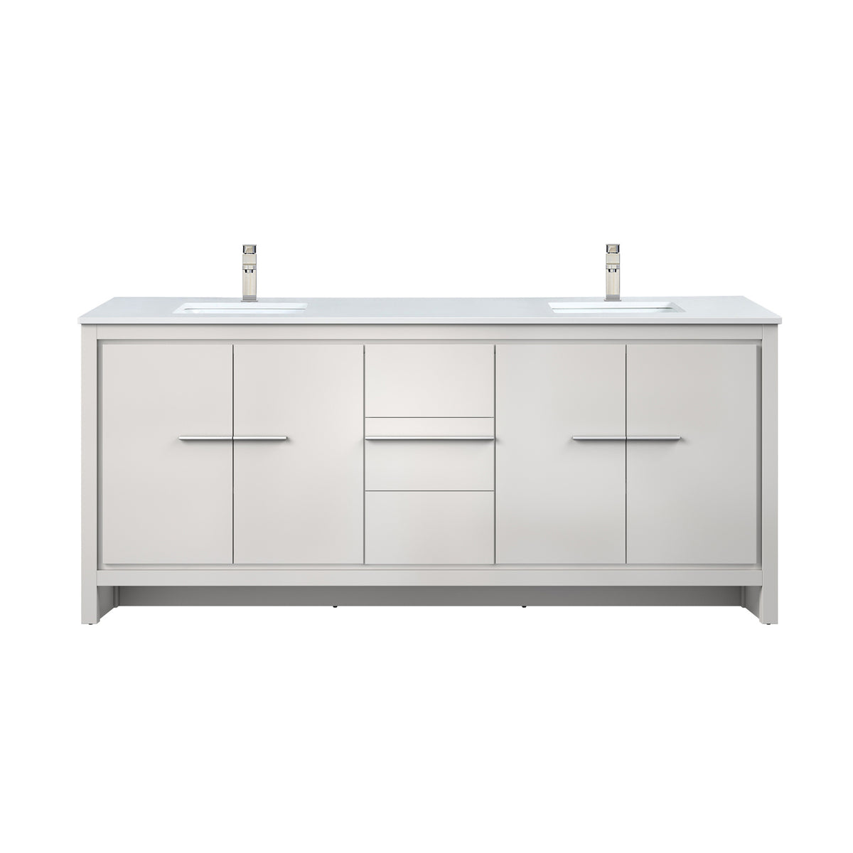 Lexora Lafarre 80 in. White Double Sink Bath Vanity