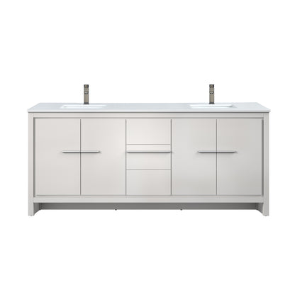 Lexora Lafarre 80 in. White Double Sink Bath Vanity