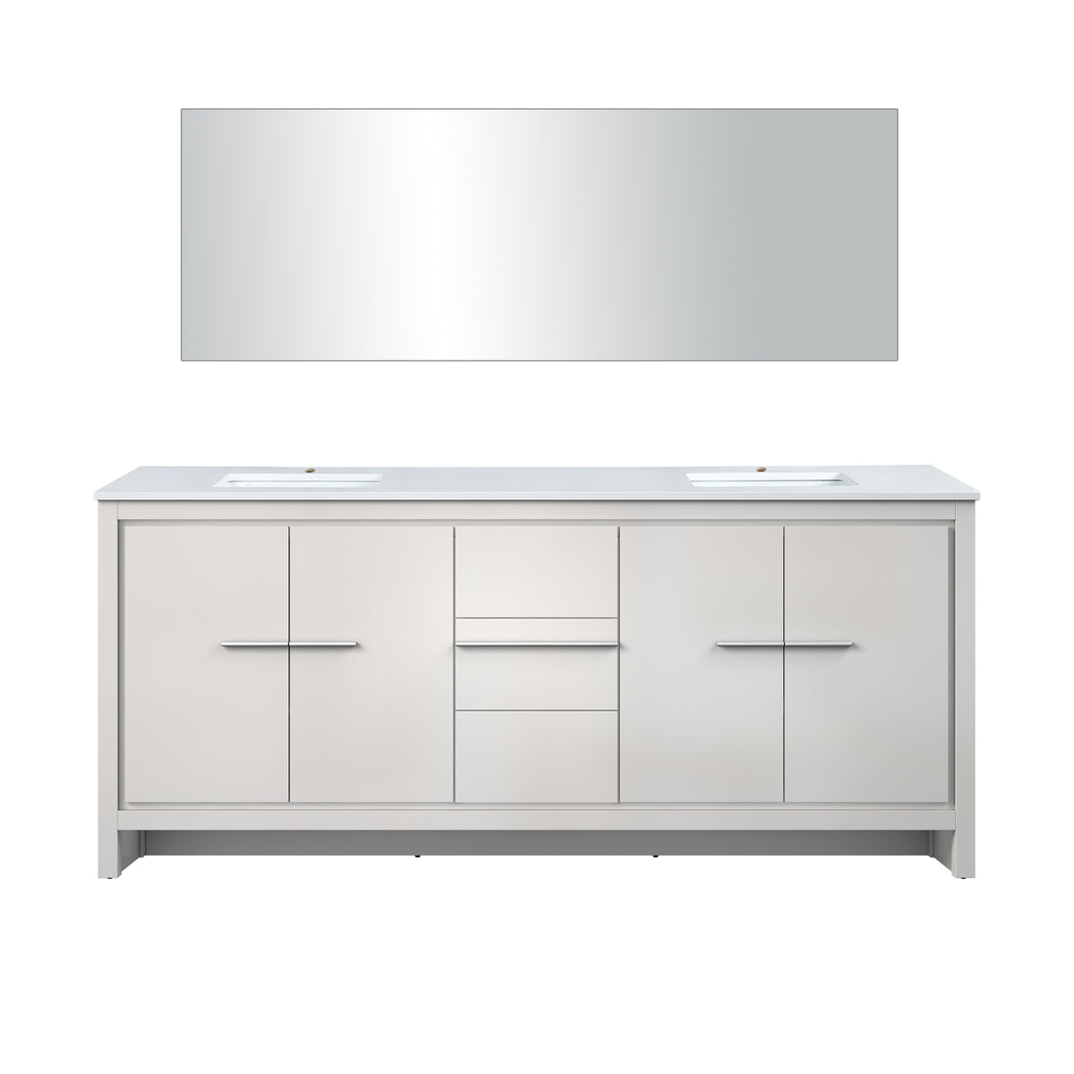 Lexora Lafarre 80 in. White Double Sink Bath Vanity