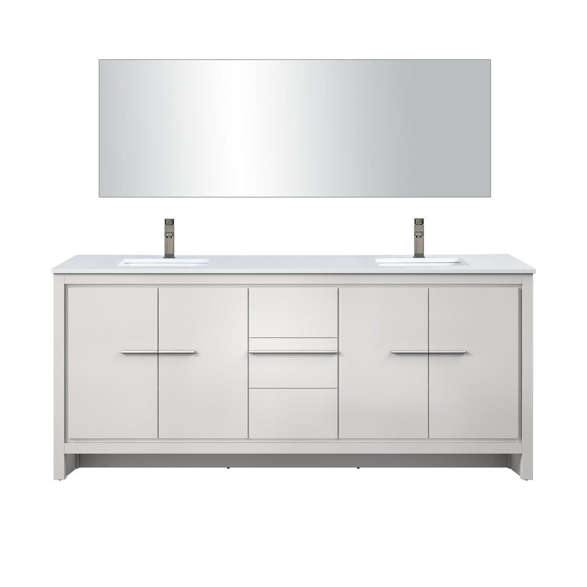 Lexora Lafarre 80 in. White Double Sink Bath Vanity
