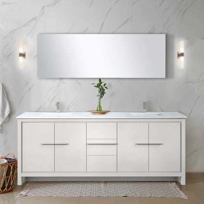 Lexora Lafarre 80 in. White Double Sink Bath Vanity