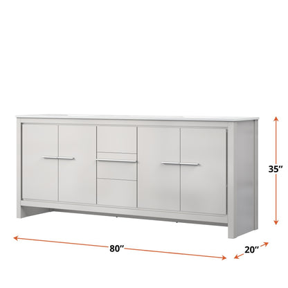 Lexora Lafarre 80 in. White Double Sink Bath Vanity