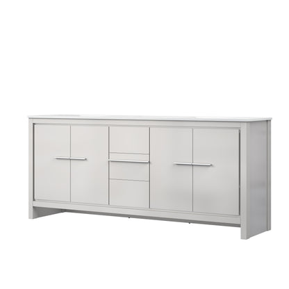 Lexora Lafarre 80 in. White Double Sink Bath Vanity