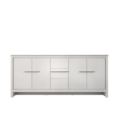 Lexora Lafarre 80 in. White Double Sink Bath Vanity