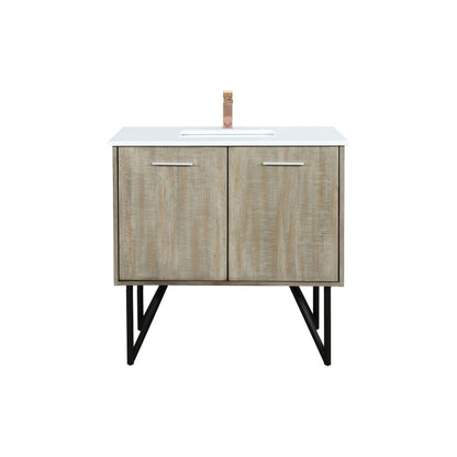 Lexora Lancy 36 in. Rustic Acacia Single Sink Bath Vanity