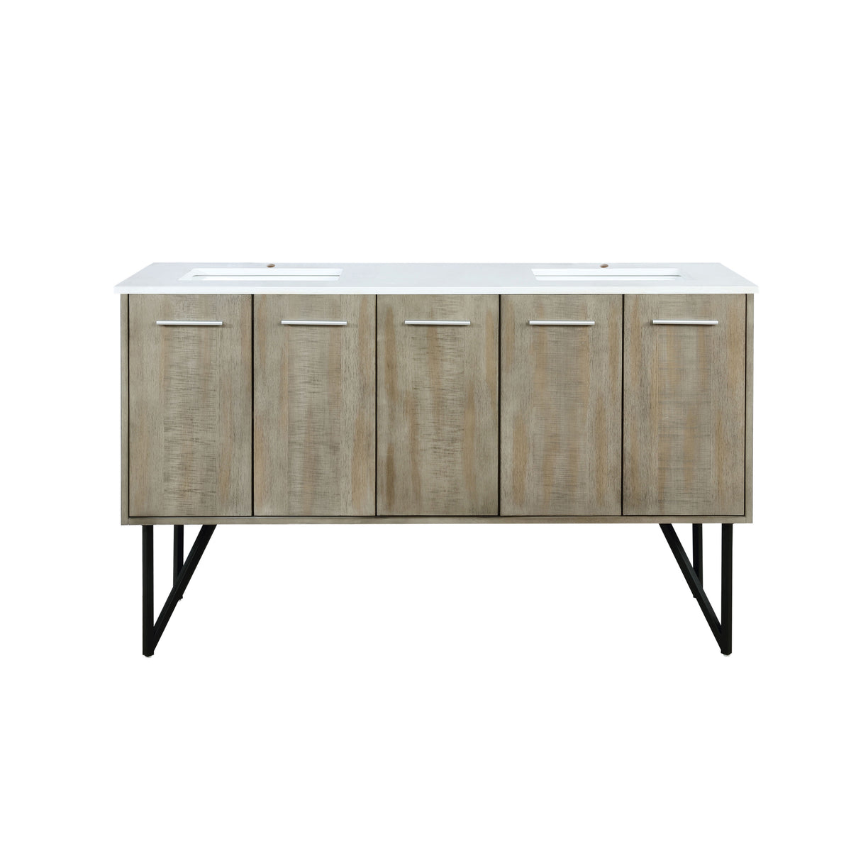 Lexora Lancy 60 in. Rustic Acacia Double Sink Bath Vanity