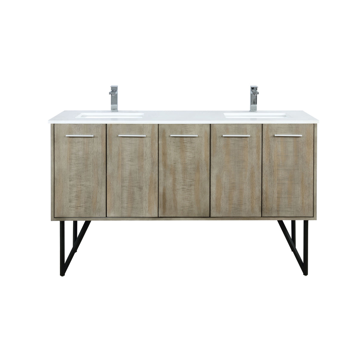 Lexora Lancy 60 in. Rustic Acacia Double Sink Bath Vanity