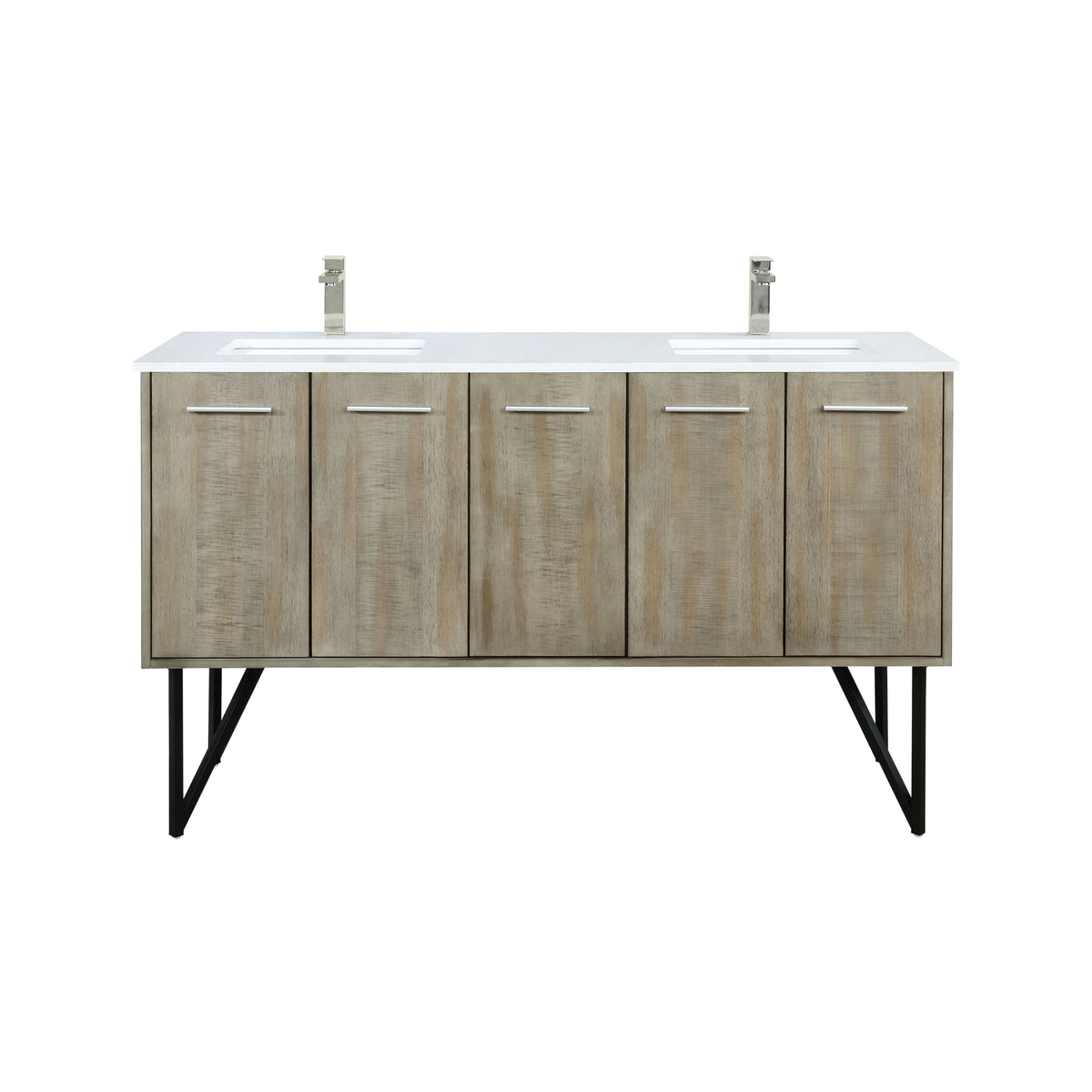 Lexora Lancy 60 in. Rustic Acacia Double Sink Bath Vanity