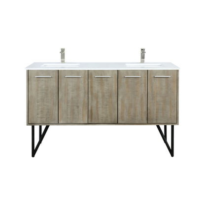 Lexora Lancy 60 in. Rustic Acacia Double Sink Bath Vanity