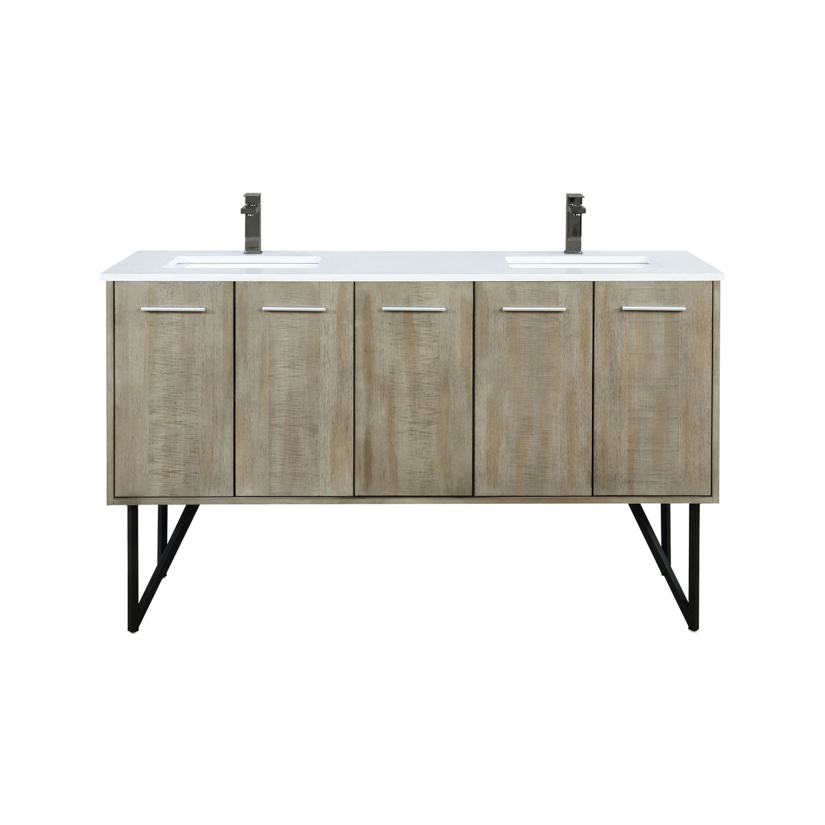 Lexora Lancy 60 in. Rustic Acacia Double Sink Bath Vanity