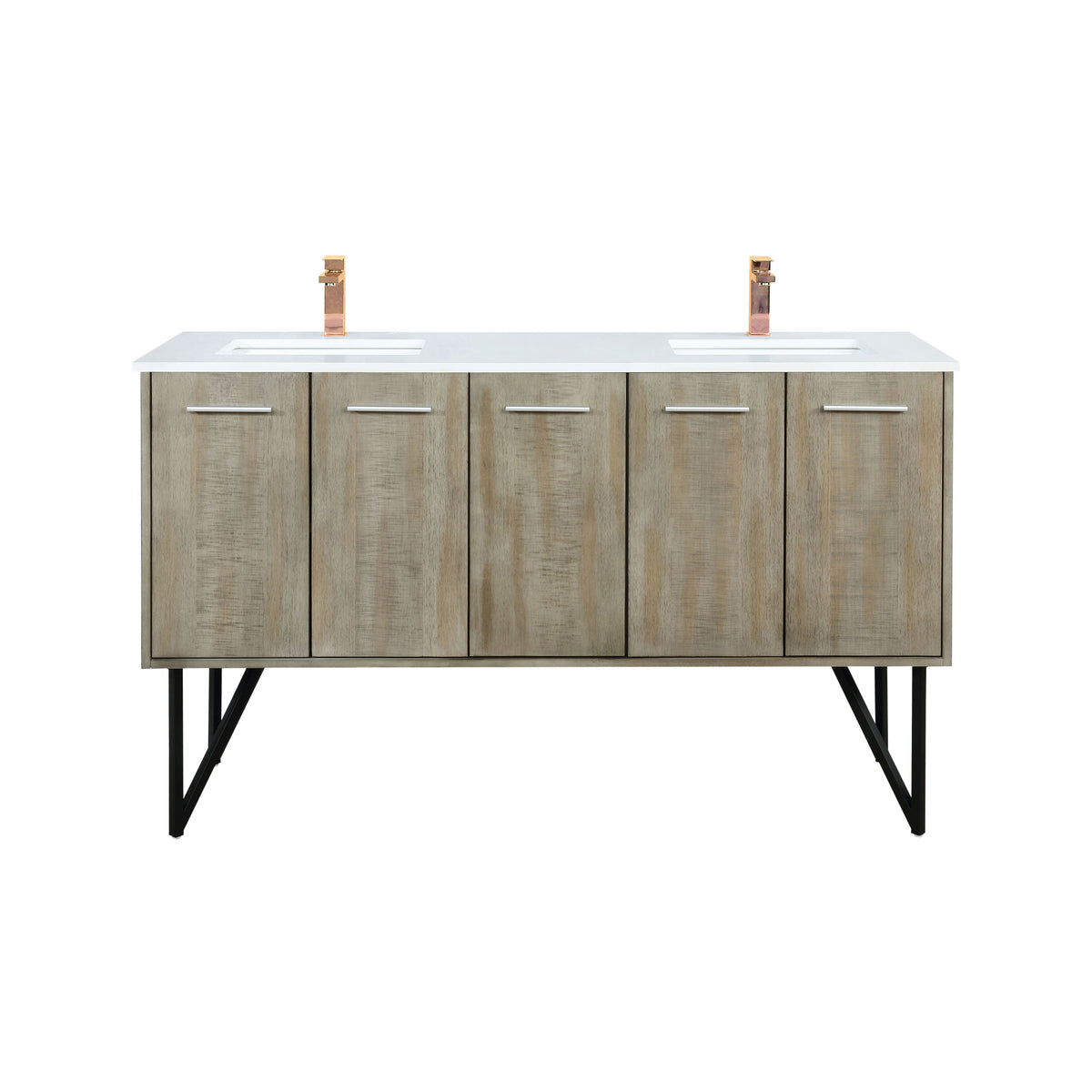 Lexora Lancy 60 in. Rustic Acacia Double Sink Bath Vanity