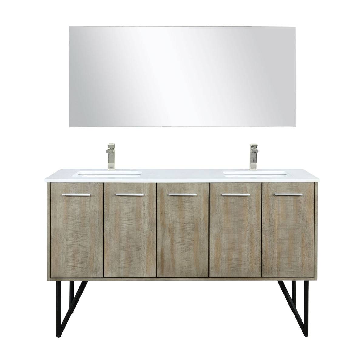 Lexora Lancy 60 in. Rustic Acacia Double Sink Bath Vanity