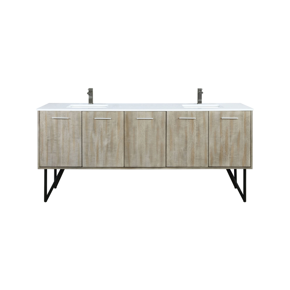 Lexora Lancy 80 in. Rustic Acacia Double Sink Bath Vanity