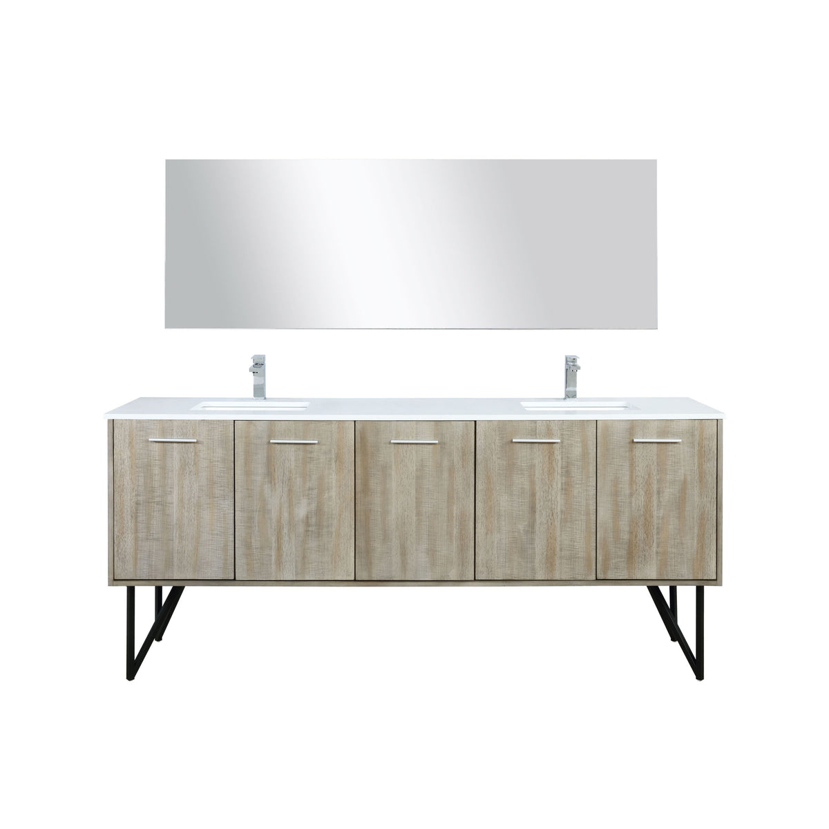 Lexora Lancy 80 in. Rustic Acacia Double Sink Bath Vanity