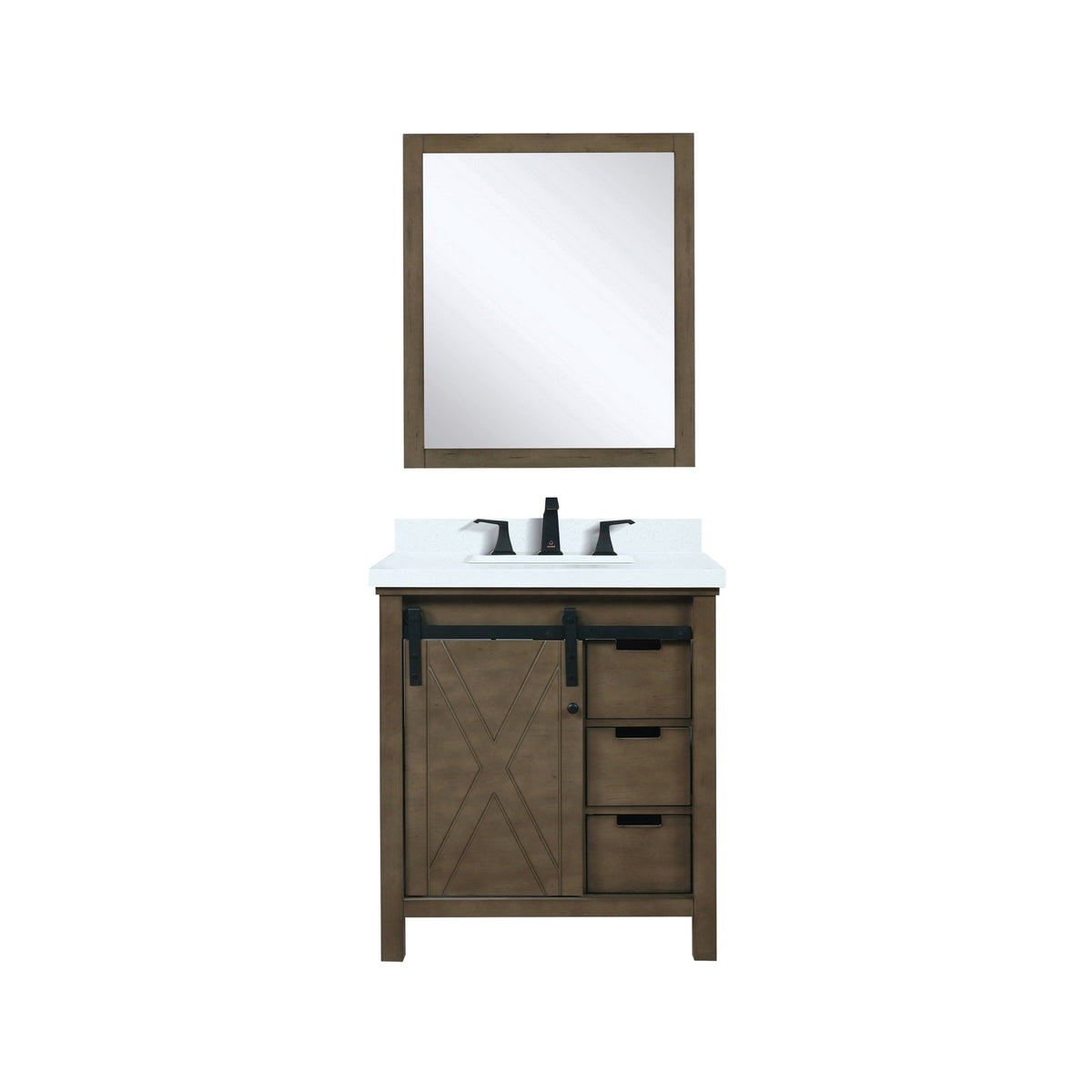 Lexora Marsyas 30 in. Rustic Brown Single Sink Bath Vanity
