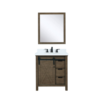 Lexora Marsyas 30 in. Rustic Brown Single Sink Bath Vanity