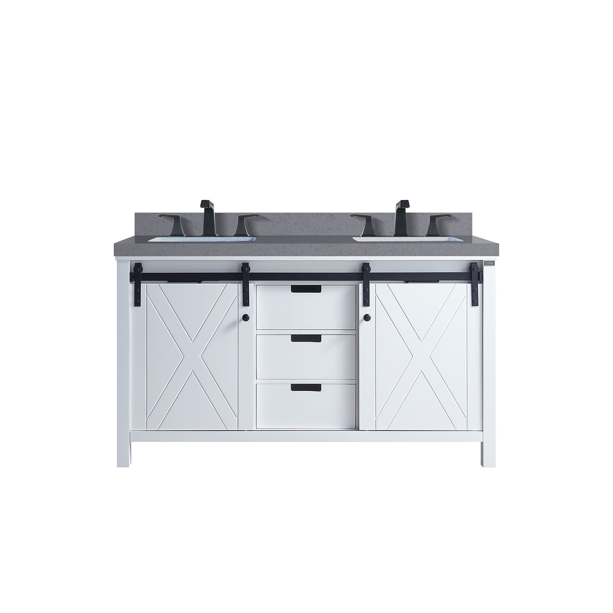 Lexora Marsyas 60 in. White Double Sink Bath Vanity