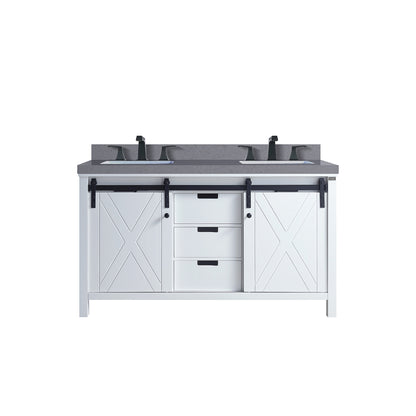 Lexora Marsyas 60 in. White Double Sink Bath Vanity
