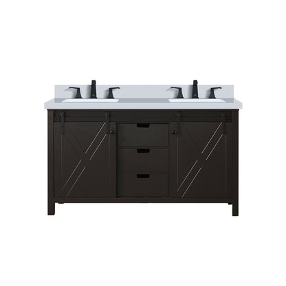 Lexora Marsyas 60 in. Brown Double Sink Bath Vanity