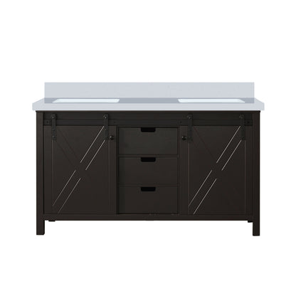 Lexora Marsyas 60 in. Brown Double Sink Bath Vanity