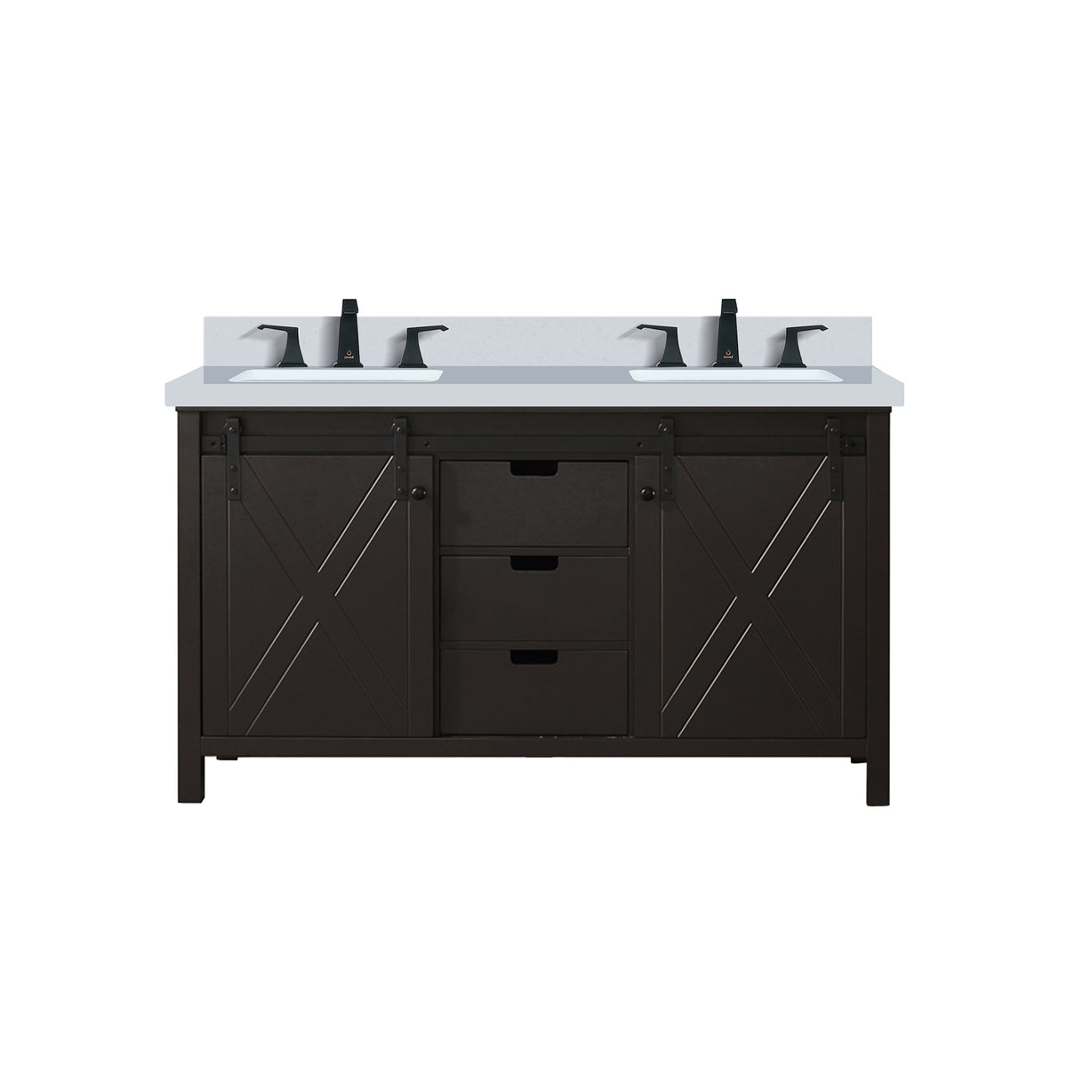 Lexora Marsyas 60 in. Brown Double Sink Bath Vanity