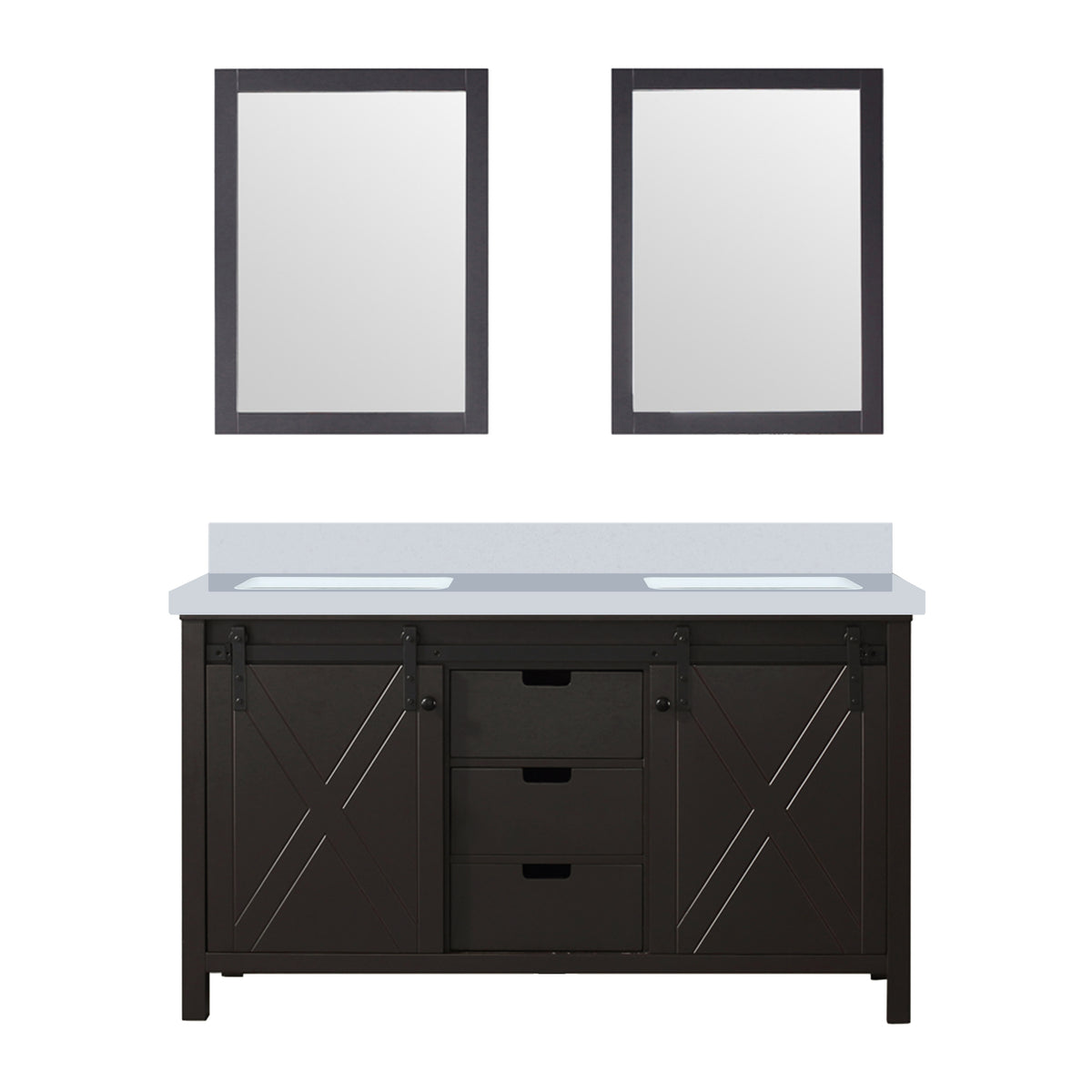 Lexora Marsyas 60 in. Brown Double Sink Bath Vanity