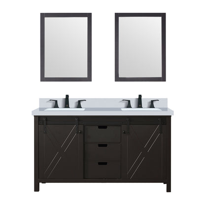 Lexora Marsyas 60 in. Brown Double Sink Bath Vanity
