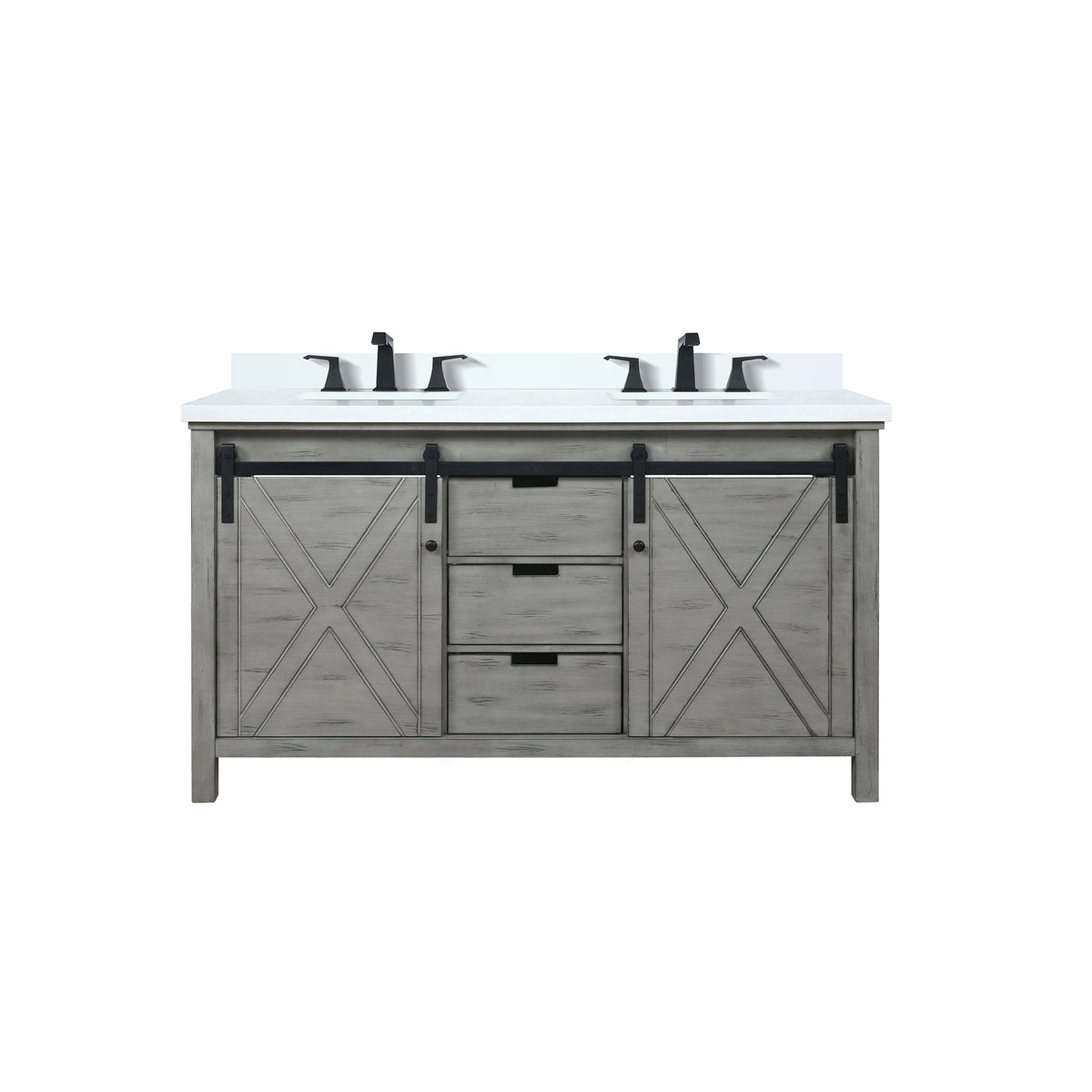 Lexora Marsyas 60 in. Ash Grey Double Sink Bath Vanity
