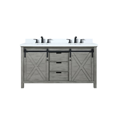 Lexora Marsyas 60 in. Ash Grey Double Sink Bath Vanity