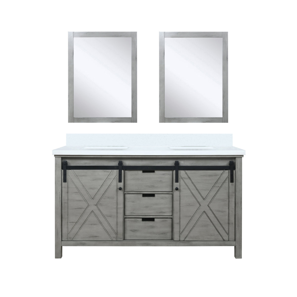 Lexora Marsyas 60 in. Ash Grey Double Sink Bath Vanity