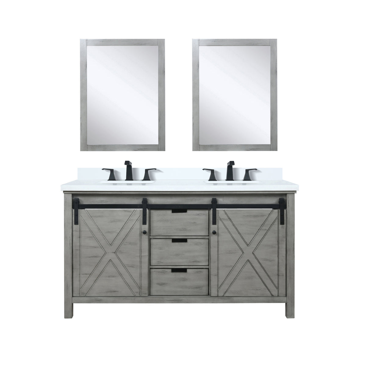 Lexora Marsyas 60 in. Ash Grey Double Sink Bath Vanity