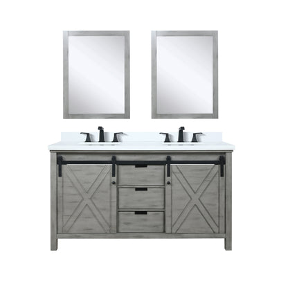 Lexora Marsyas 60 in. Ash Grey Double Sink Bath Vanity